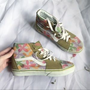 retro floral sk8-hi vans sneakers